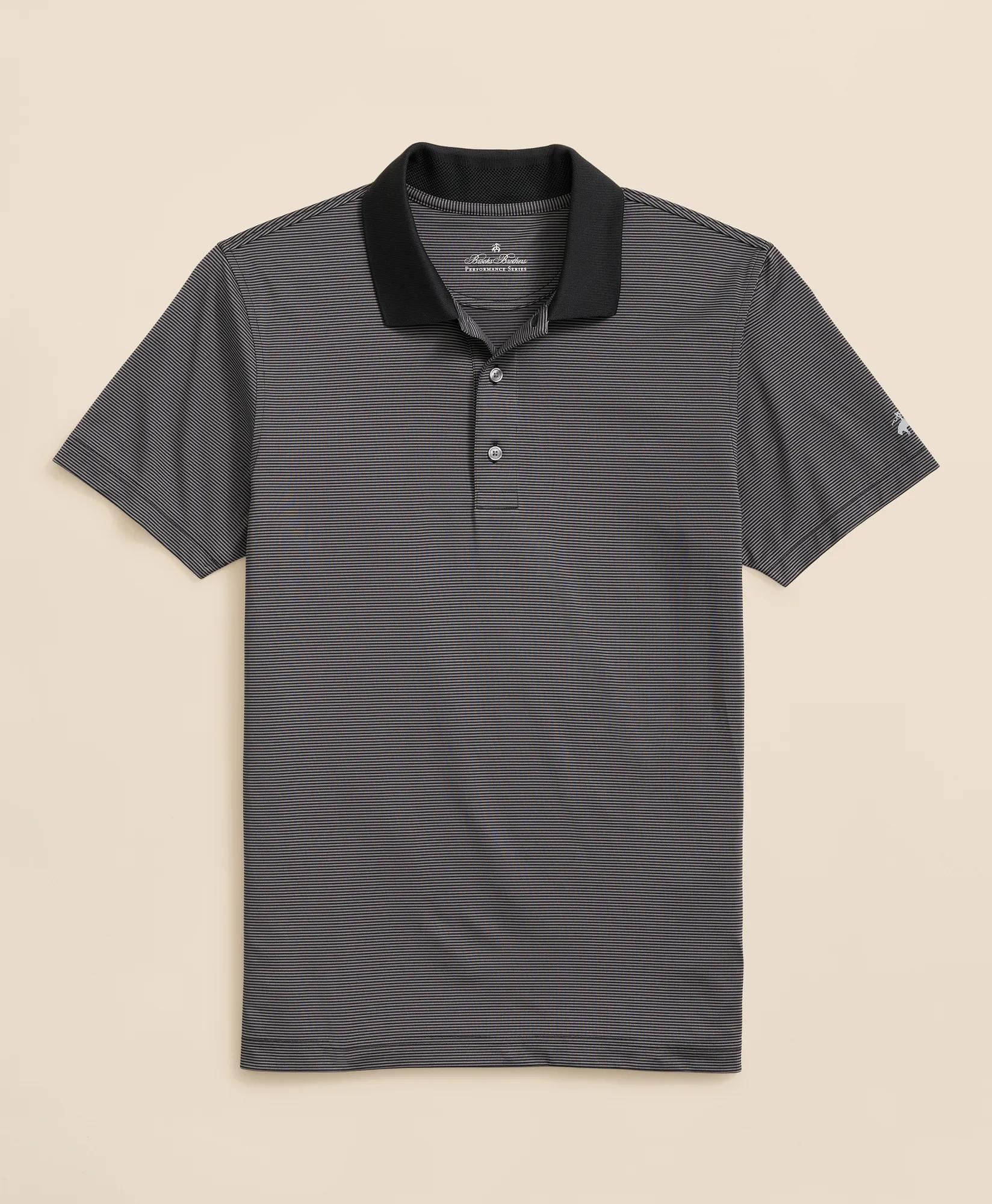 Performance Series Micro Stripe Jersey Polo Shirt, image 1