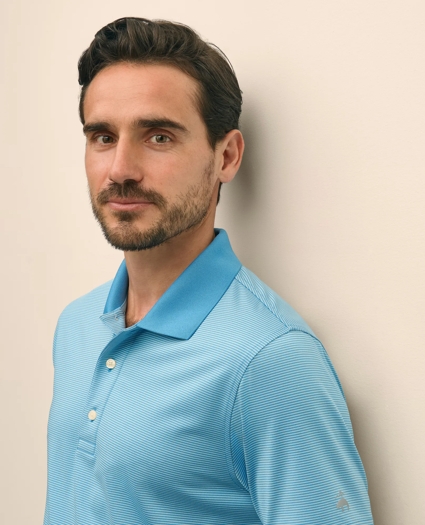 Performance Series Micro Stripe Jersey Polo Shirt, image 1