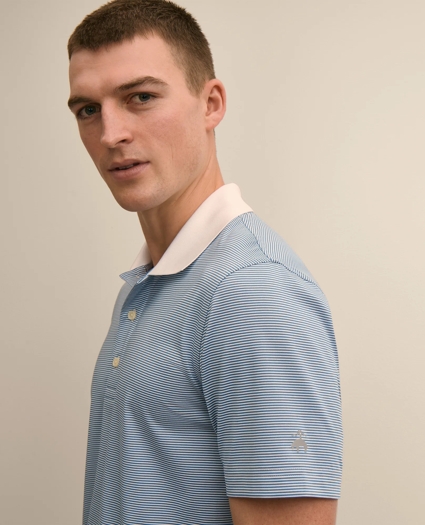 Performance Series Micro Stripe Jersey Polo Shirt, image 3