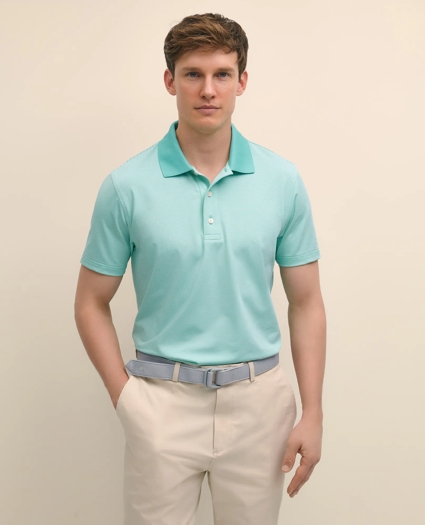Performance Series Micro Stripe Jersey Polo Shirt, image 1