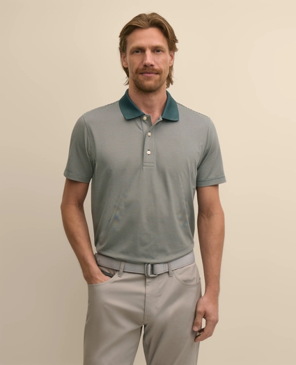 Performance Series Micro Stripe Jersey Polo Shirt, image 1