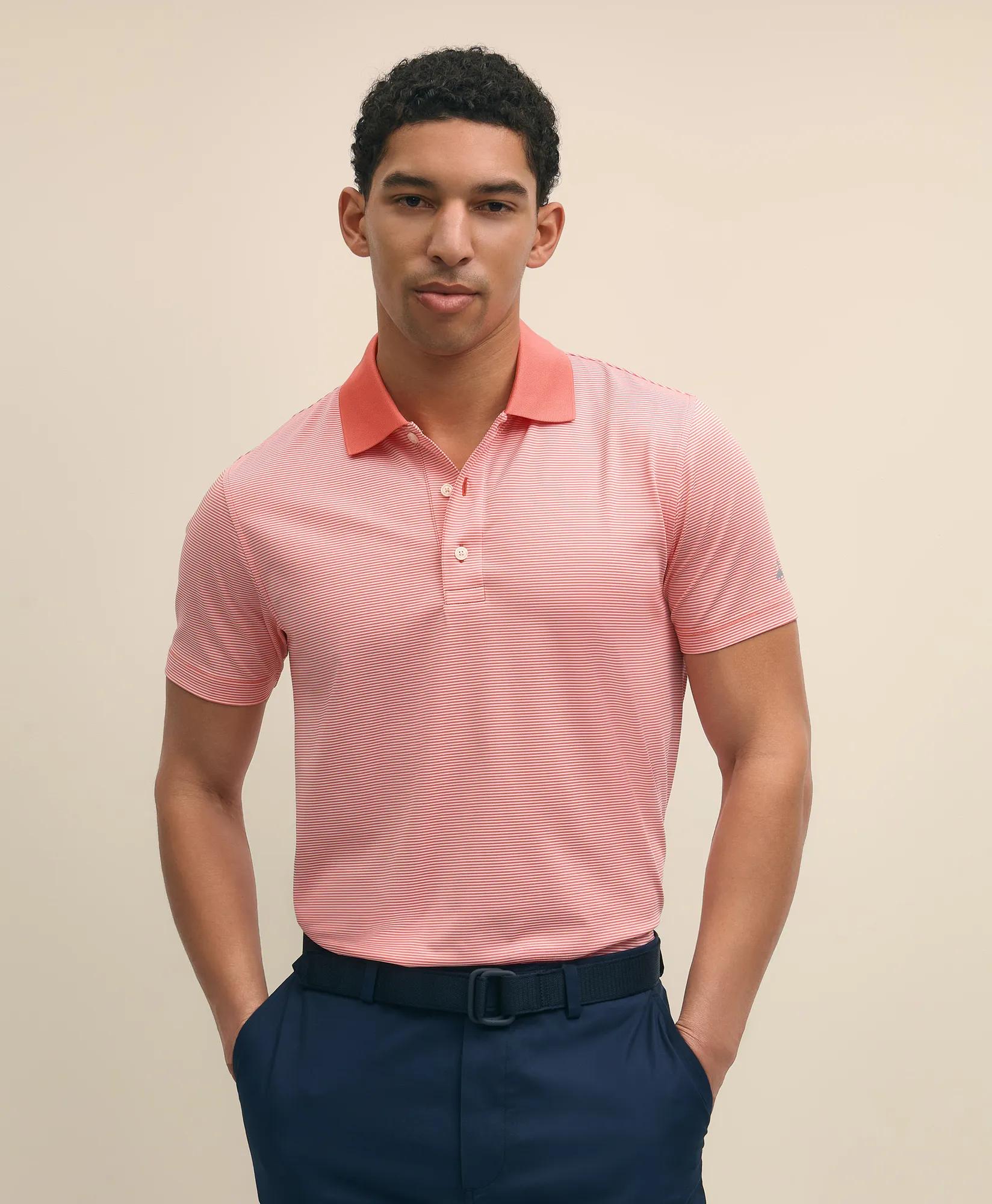 Performance Series Micro Stripe Jersey Polo Shirt, image 1