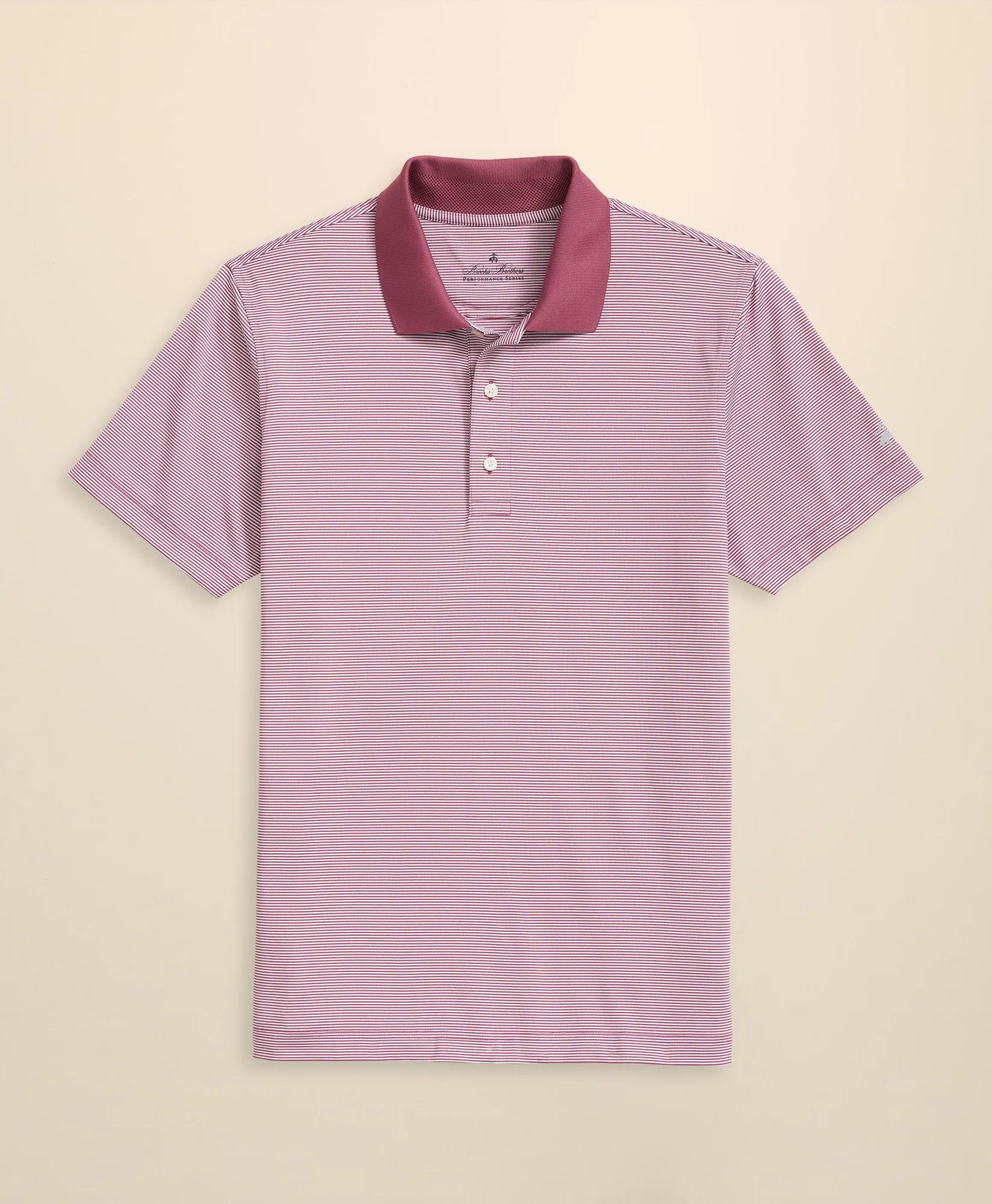 Performance Series Micro Stripe Jersey Polo Shirt, image 1