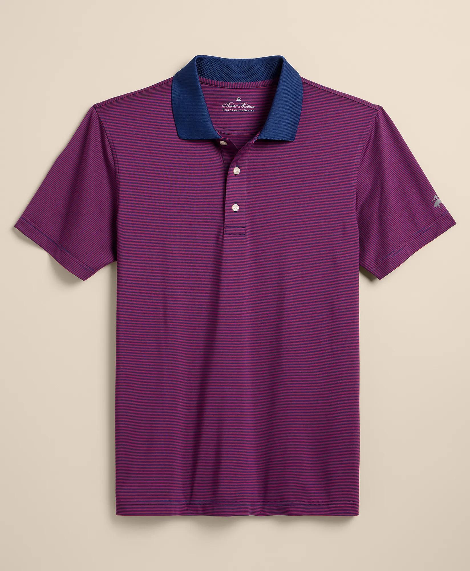Performance Series Micro Stripe Jersey Polo Shirt, image 1