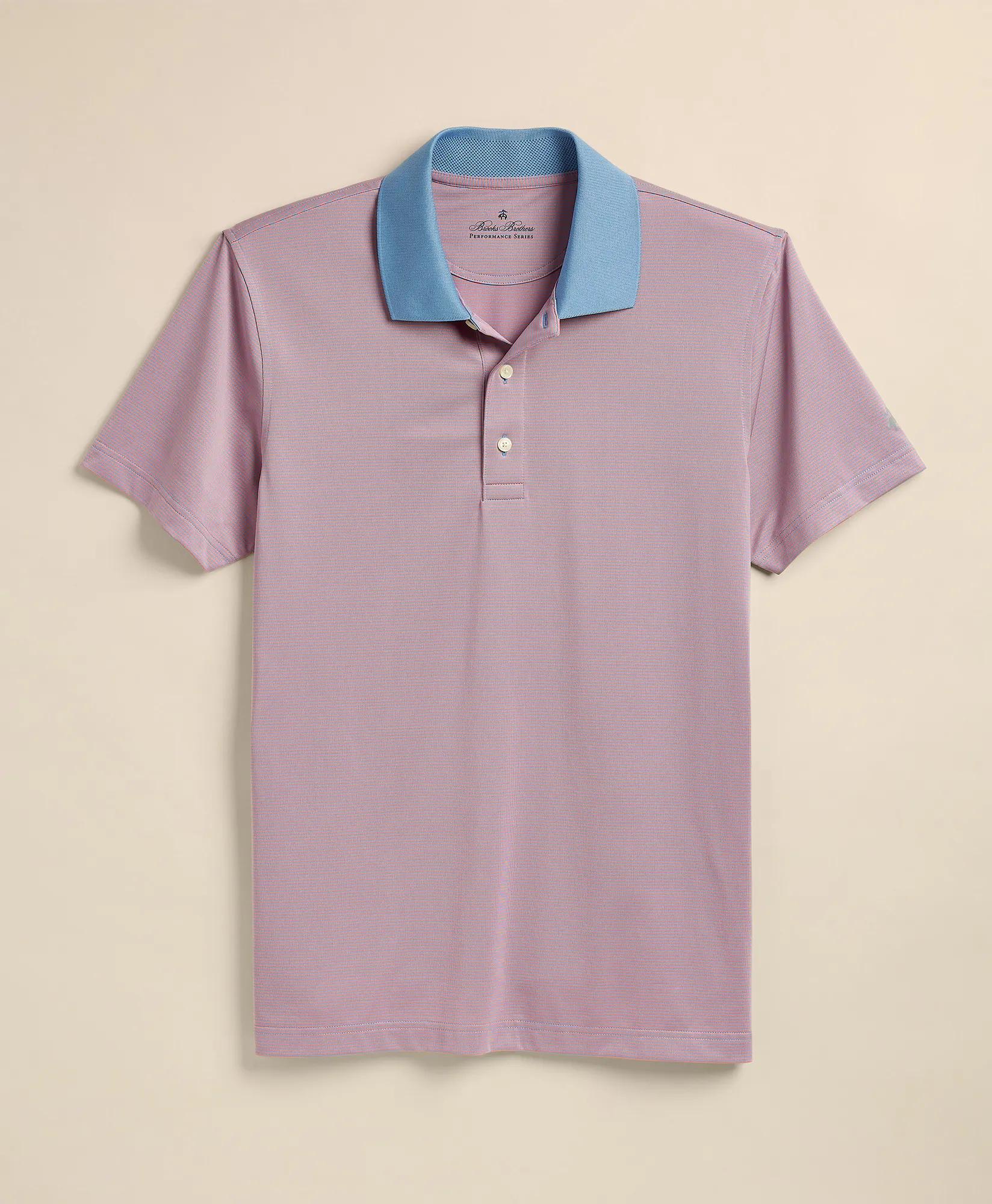 Performance Series Micro Stripe Jersey Polo Shirt, image 1