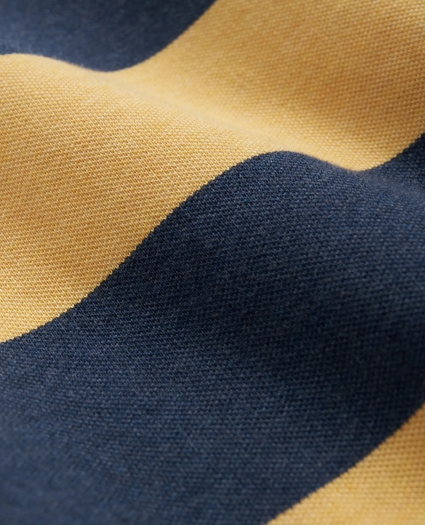 The Vintage Long Sleeve Polo Shirt in BB#4 Stripe Pique Cotton, image 3