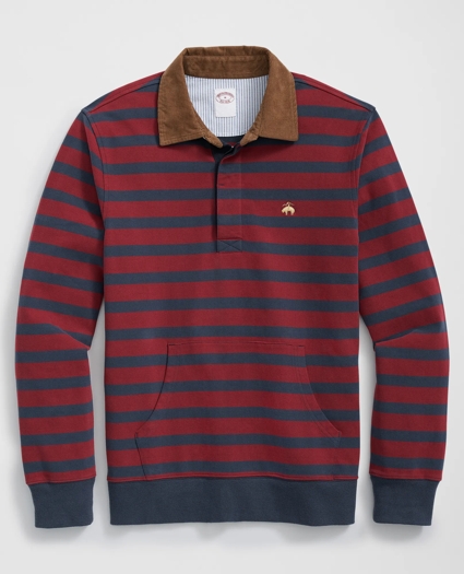 Rugby Shirt with Kangaroo Pocket in Garment-Washed Cotton, image 1