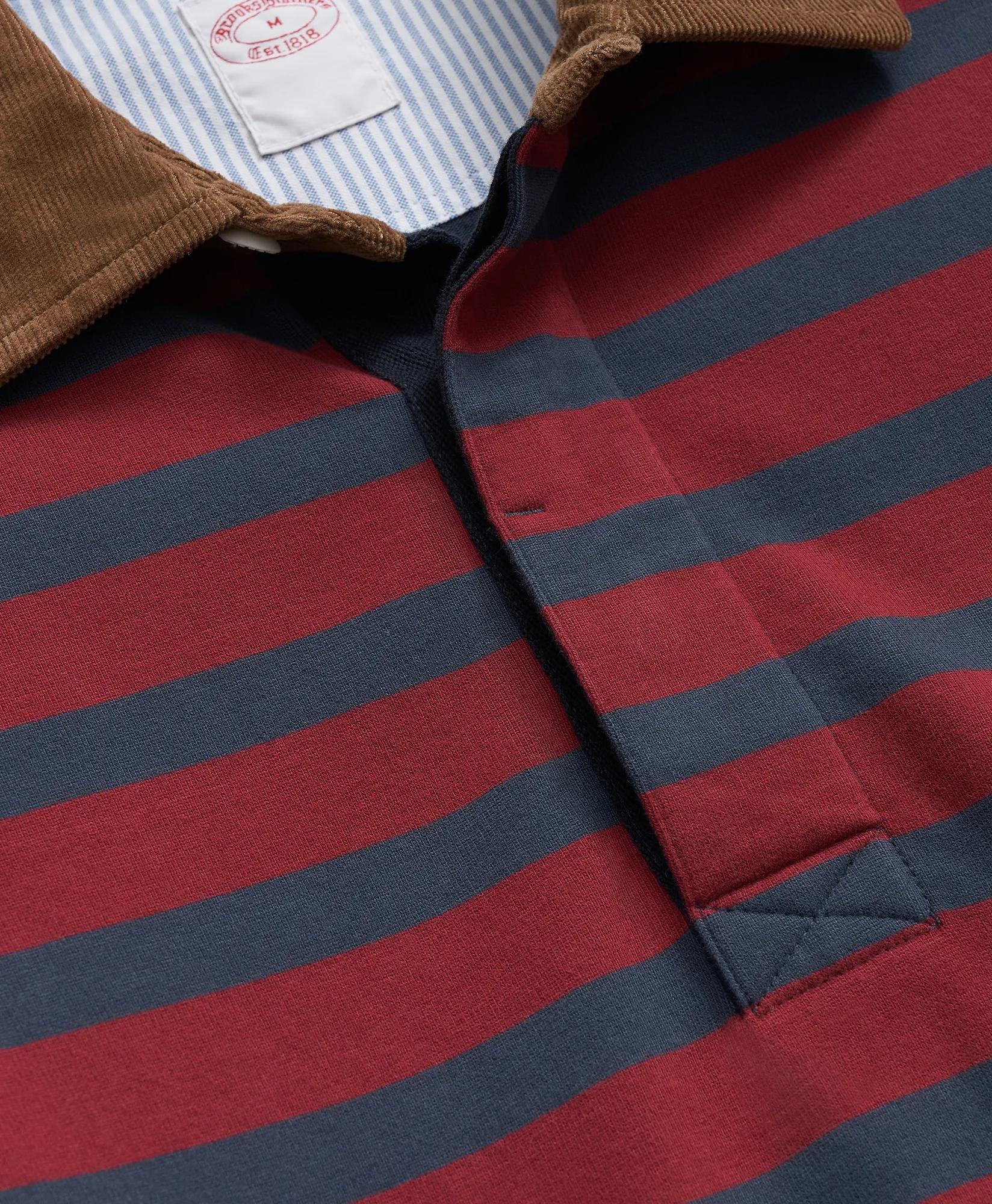 Rugby Shirt with Kangaroo Pocket in Garment-Washed Cotton, image 2