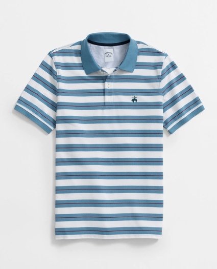 Golden Fleece® Variegated Stripe Supima® Polo Shirt, image 1