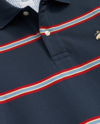 Golden Fleece® Multi Striped Long Sleeve Polo in Supima® Cotton, image 2