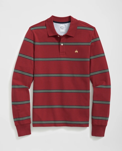 Golden Fleece® Multi Striped Long Sleeve Polo in Supima® Cotton, image 1
