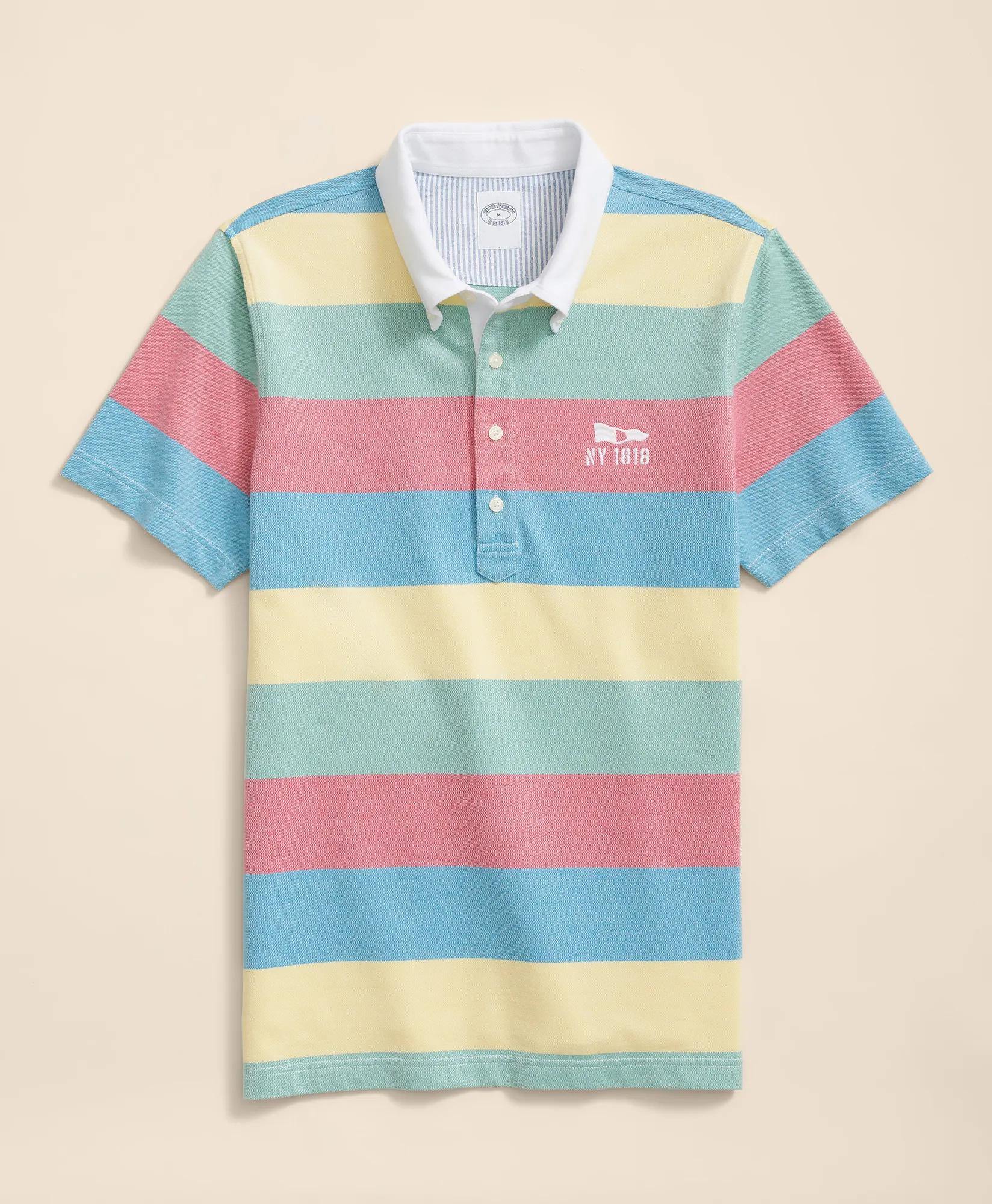 The Vintage Polo Shirt in Pique Stripe