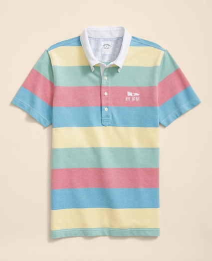 The Vintage Polo Shirt in Pique Stripe, image 1