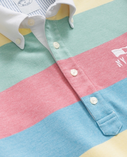 The Vintage Polo Shirt in Pique Stripe, image 2