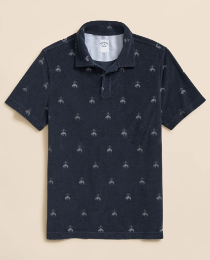 Terry Cloth Jacquard Polo Shirt with Golden Fleece® Motif, image 1