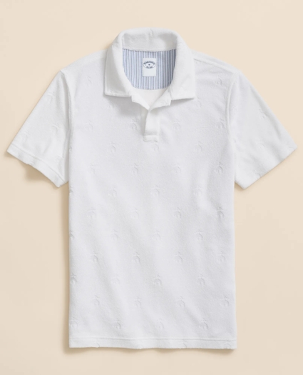 Terry Cloth Jacquard Polo Shirt with Golden Fleece® Motif, image 1