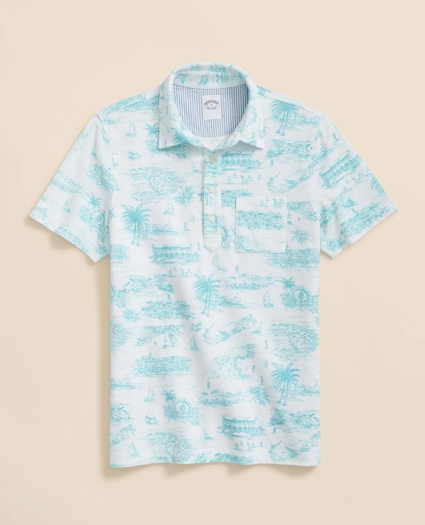 The Vintage Polo Shirt in Bermuda Print, image 1