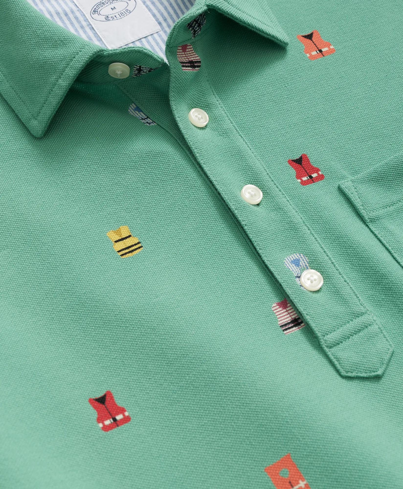 The Vintage Polo Shirt in Pique Life Jacket Print