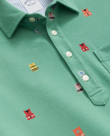The Vintage Polo Shirt in Pique Life Jacket Print, image 2