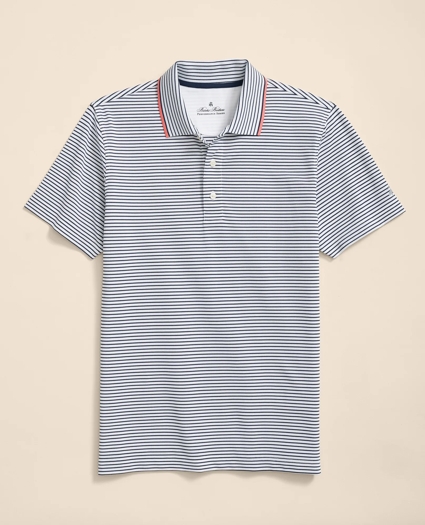 Performance Series Striped Pique Polo Shirt, image 1