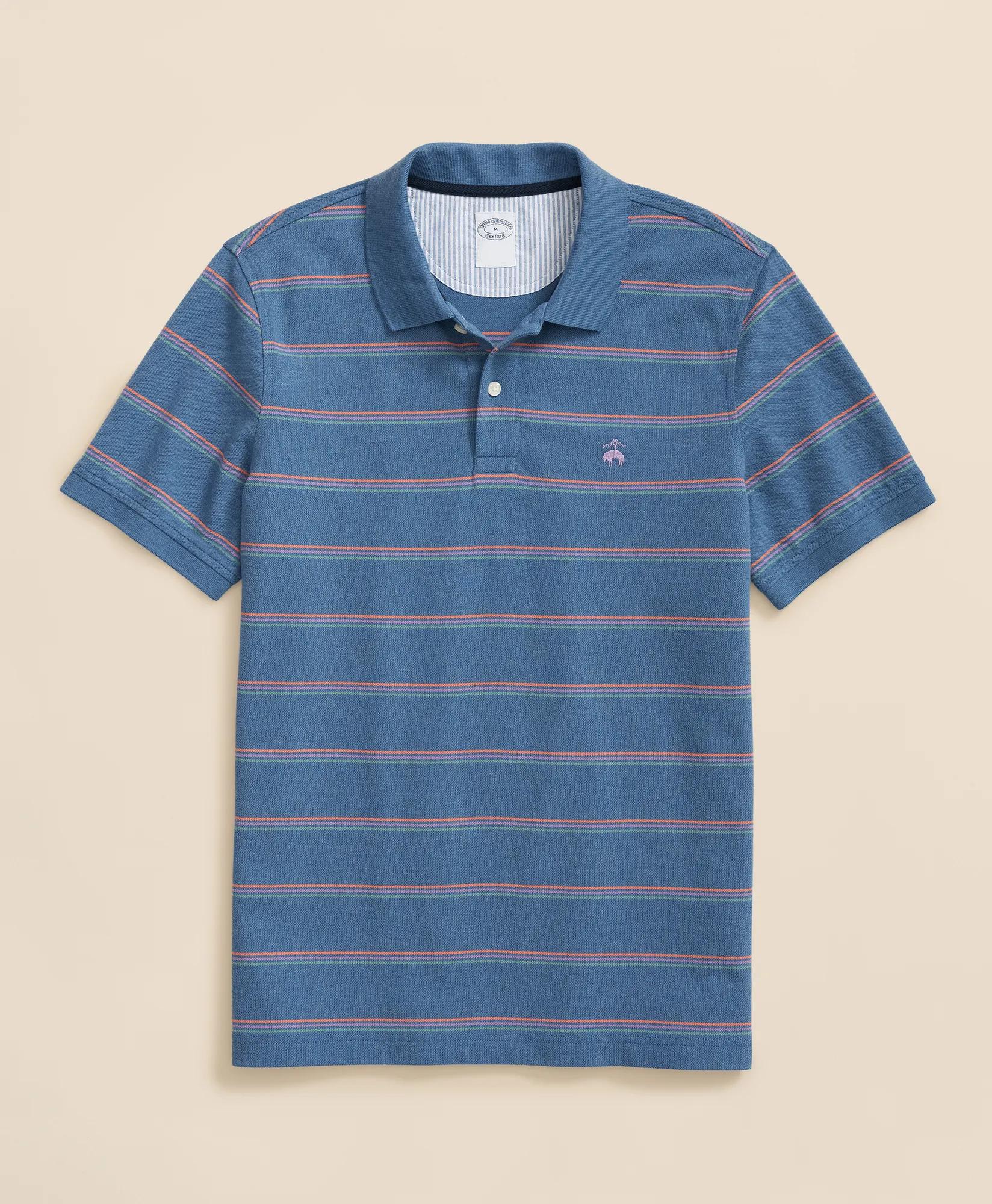 Golden Fleece® Stretch Supima® Cotton Striped Polo Shirt, image 1