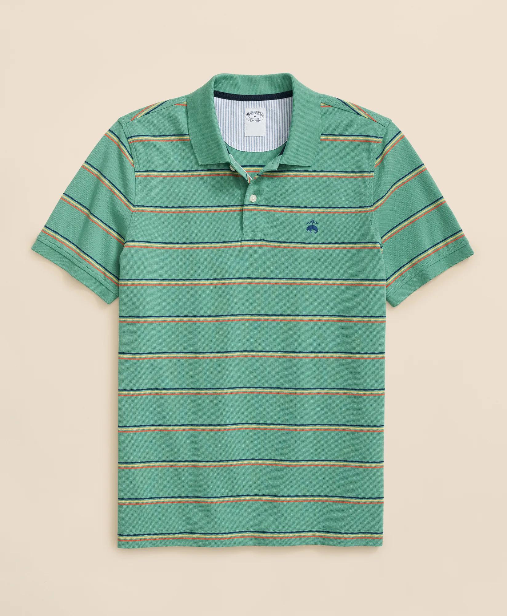 Golden Fleece® Stretch Supima® Cotton Striped Polo Shirt, image 1