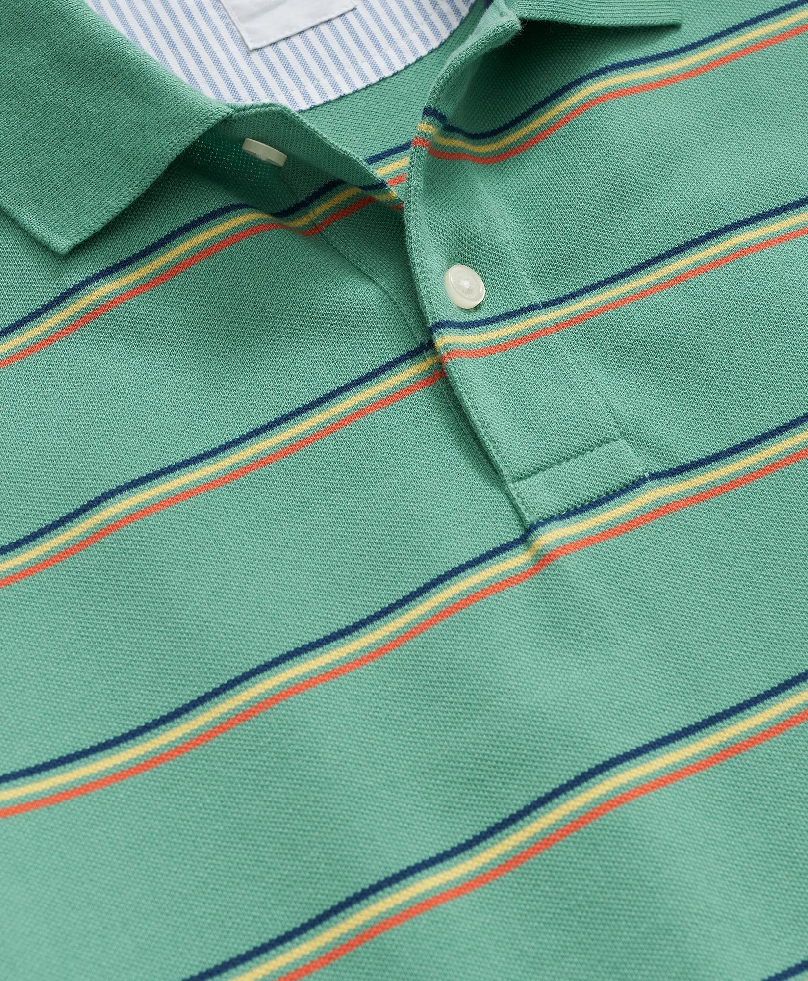 Golden Fleece® Stretch Supima® Cotton Striped Polo Shirt, image 2