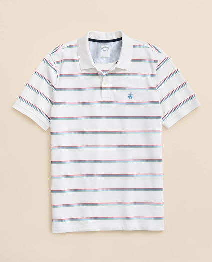 Golden Fleece® Stretch Supima® Cotton Striped Polo Shirt, image 1