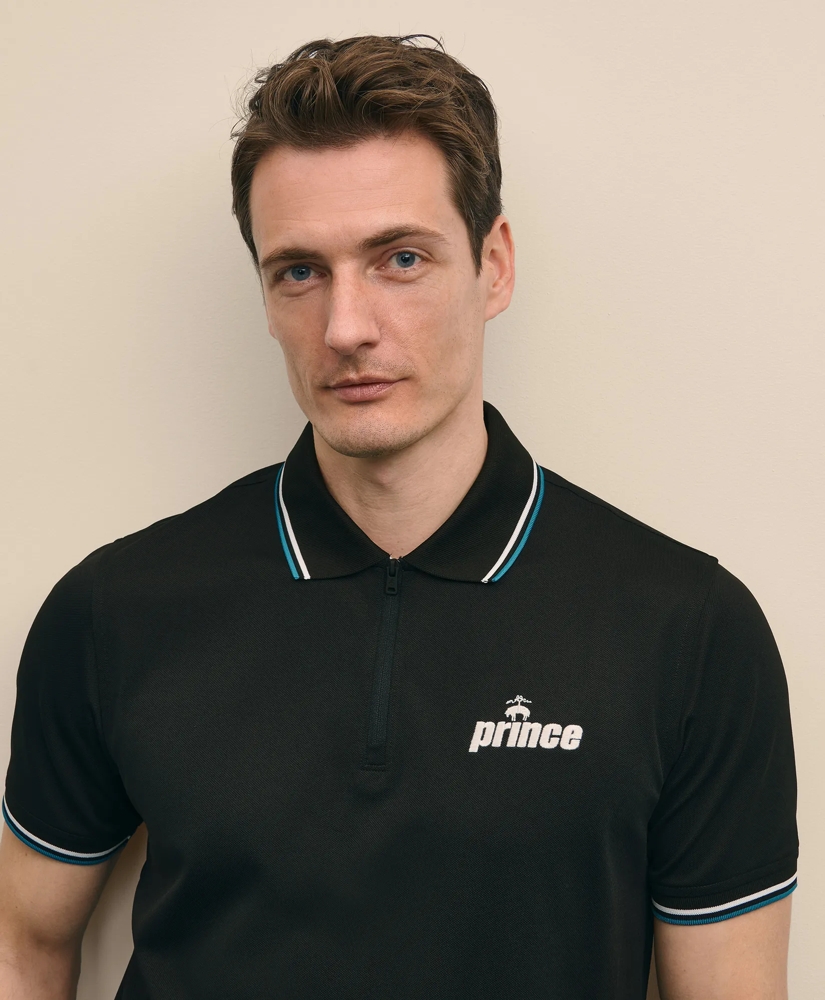 Brooks Brothers X Prince Short-Sleeve Zip Polo Shirt, image 4