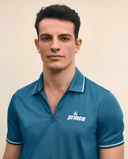 Brooks Brothers X Prince Short-Sleeve Zip Polo Shirt, image 3