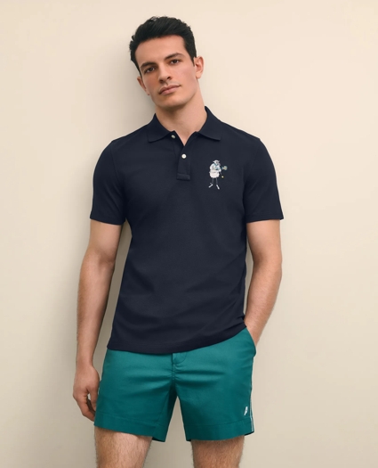 Brooks Brothers X Prince Cotton Blend Short-Sleeve Embroidered Henry Polo Shirt, image 2