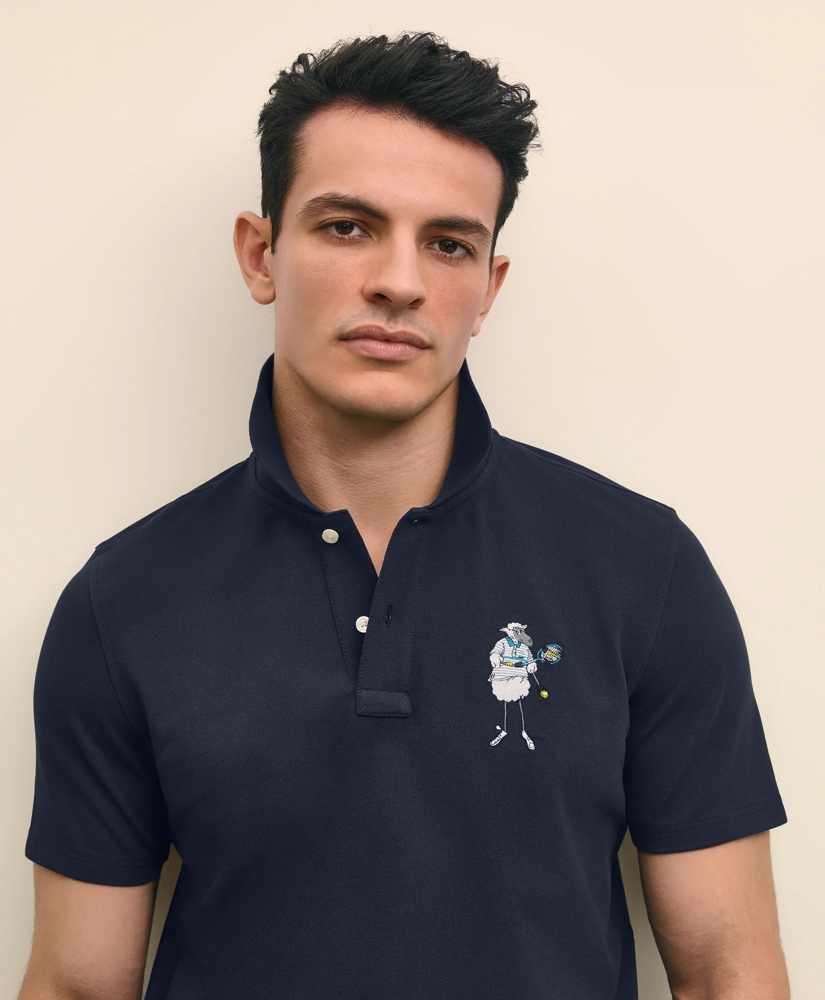 Brooks Brothers X Prince Cotton Blend Short-Sleeve Embroidered Henry Polo Shirt, image 3