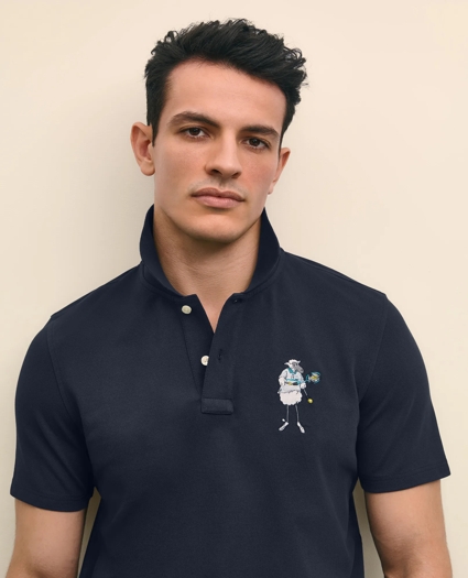 Brooks Brothers X Prince Cotton Blend Short-Sleeve Embroidered Henry Polo Shirt, image 3