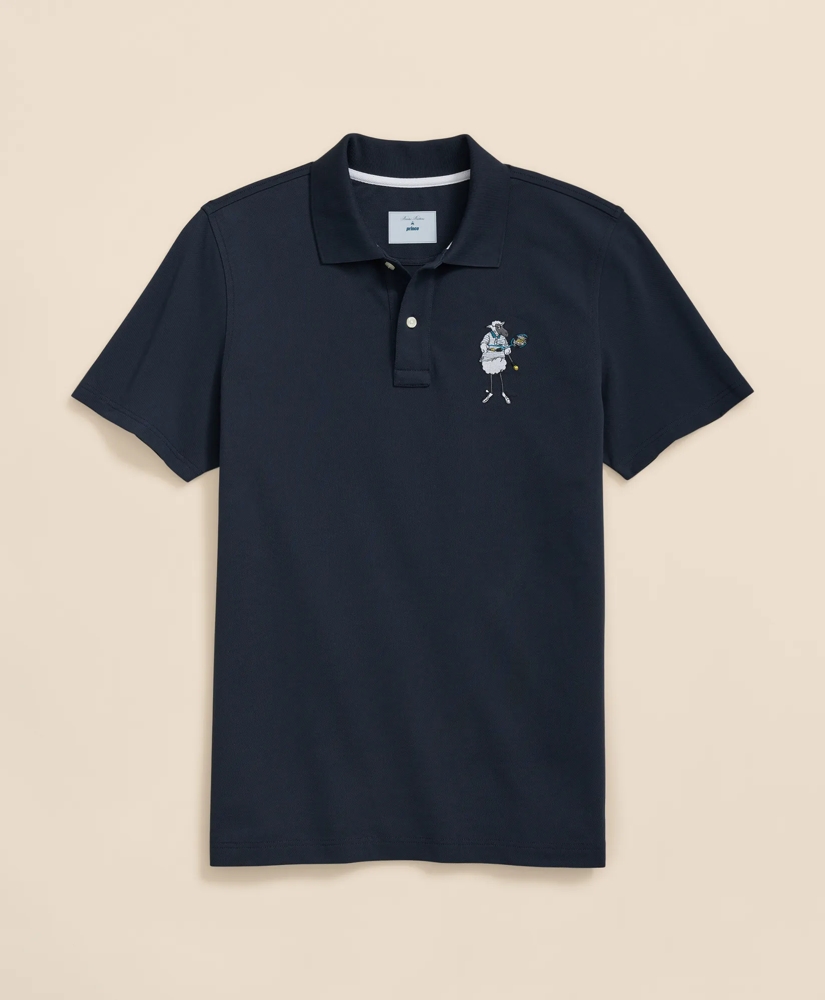 Brooks Brothers X Prince Cotton Blend Short-Sleeve Embroidered Henry Polo Shirt, image 5