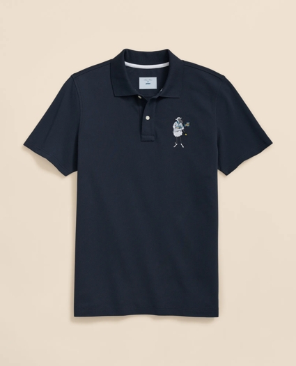 Brooks Brothers X Prince Cotton Blend Short-Sleeve Embroidered Henry Polo Shirt, image 5