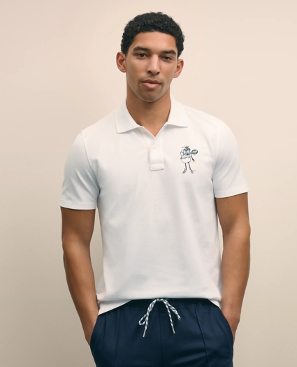 Brooks Brothers X Prince Cotton Blend Short-Sleeve Embroidered Henry Polo Shirt, image 1