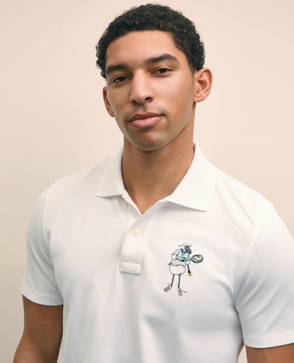 Brooks Brothers X Prince Cotton Blend Short-Sleeve Embroidered Henry Polo Shirt, image 3