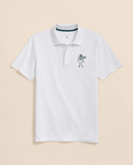 Brooks Brothers X Prince Cotton Blend Short-Sleeve Embroidered Henry Polo Shirt, image 5