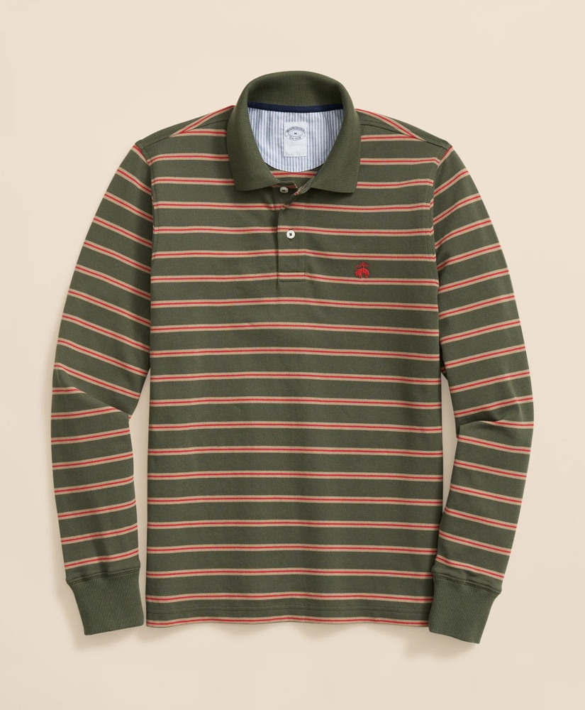 Golden Fleece<sup>®</sup> Stretch Supima<sup>®</sup> Long-Sleeve Striped Polo Shirt
