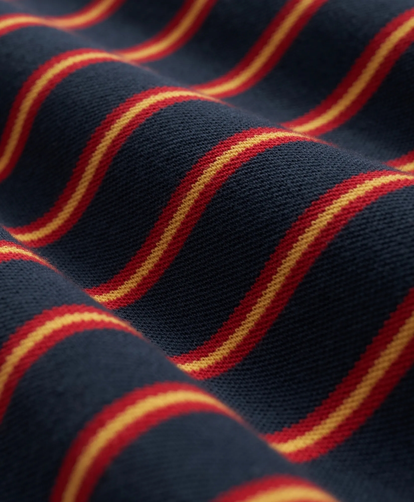 Golden Fleece® Stretch Supima® Long-Sleeve Striped Polo Shirt, image 3