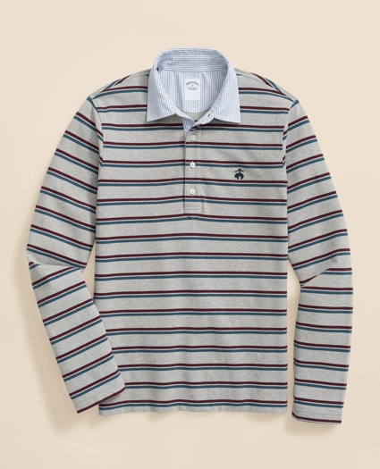 Golden Fleece® Stretch Supima® Long-Sleeve Oxford Collar Polo Shirt, image 1