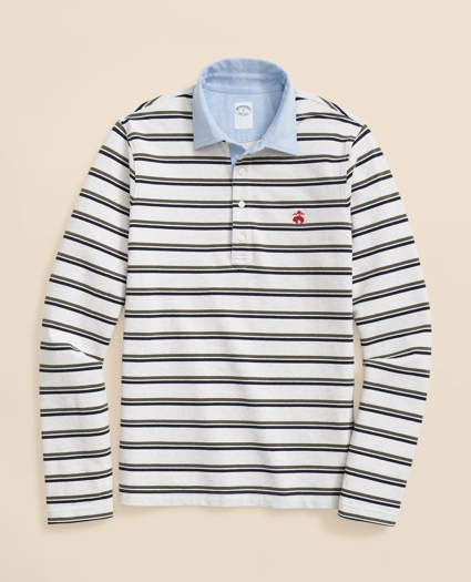 Golden Fleece® Stretch Supima® Long-Sleeve Oxford Collar Polo Shirt, image 1