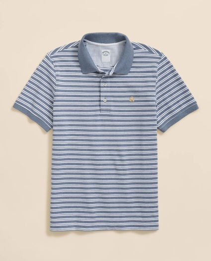 Golden Fleece® Stretch Supima® Cotton Striped Polo Shirt, image 1