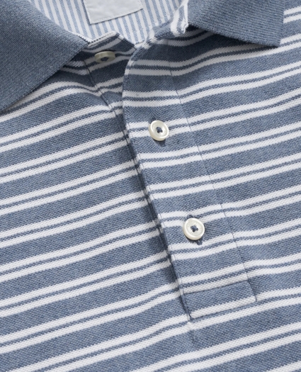 Golden Fleece® Stretch Supima® Cotton Striped Polo Shirt, image 2