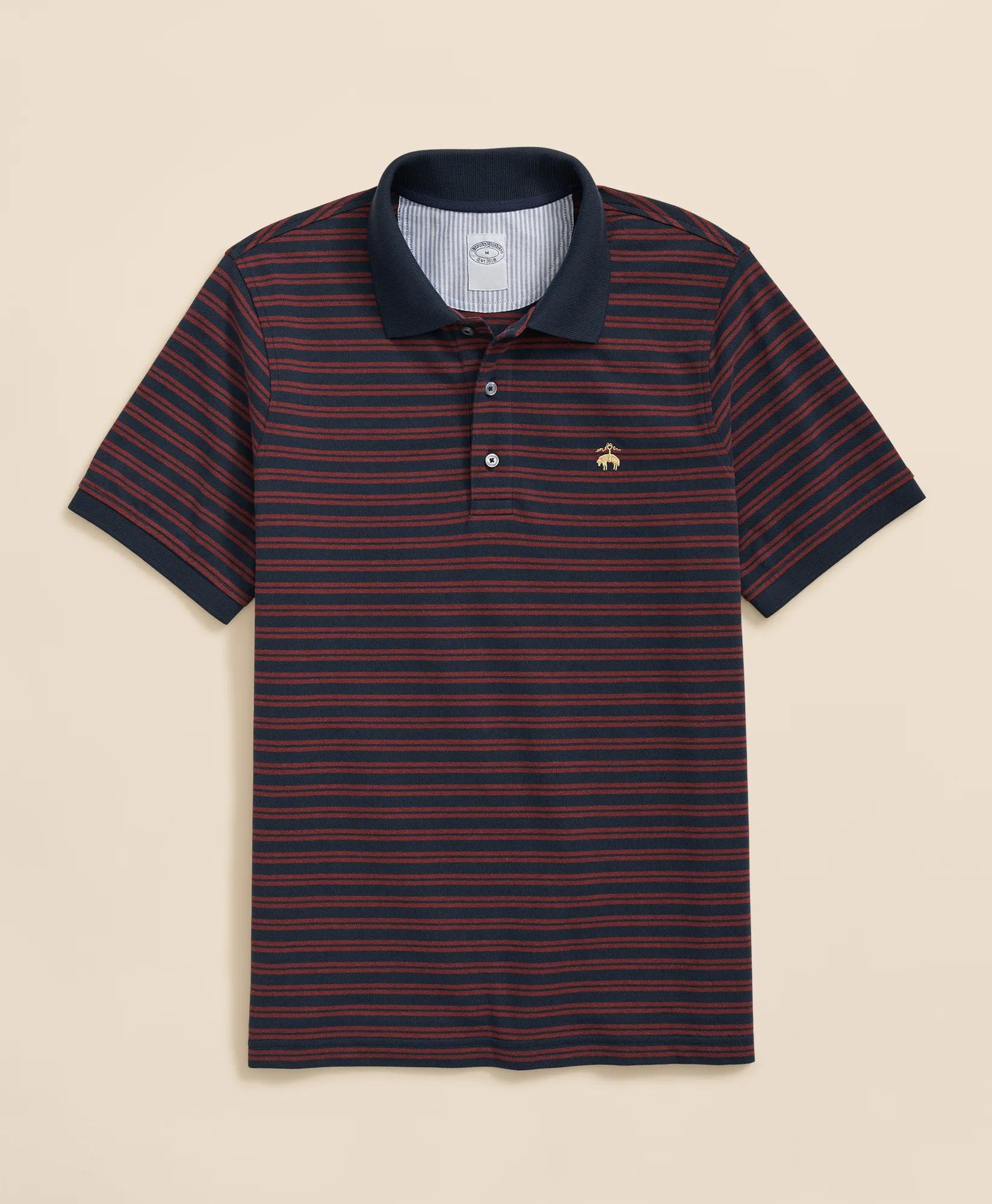Golden Fleece® Stretch Supima® Cotton Striped Polo Shirt, image 1
