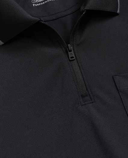 Performance Series Long-Sleeve Zip-Neck Polo Shirt, image 2
