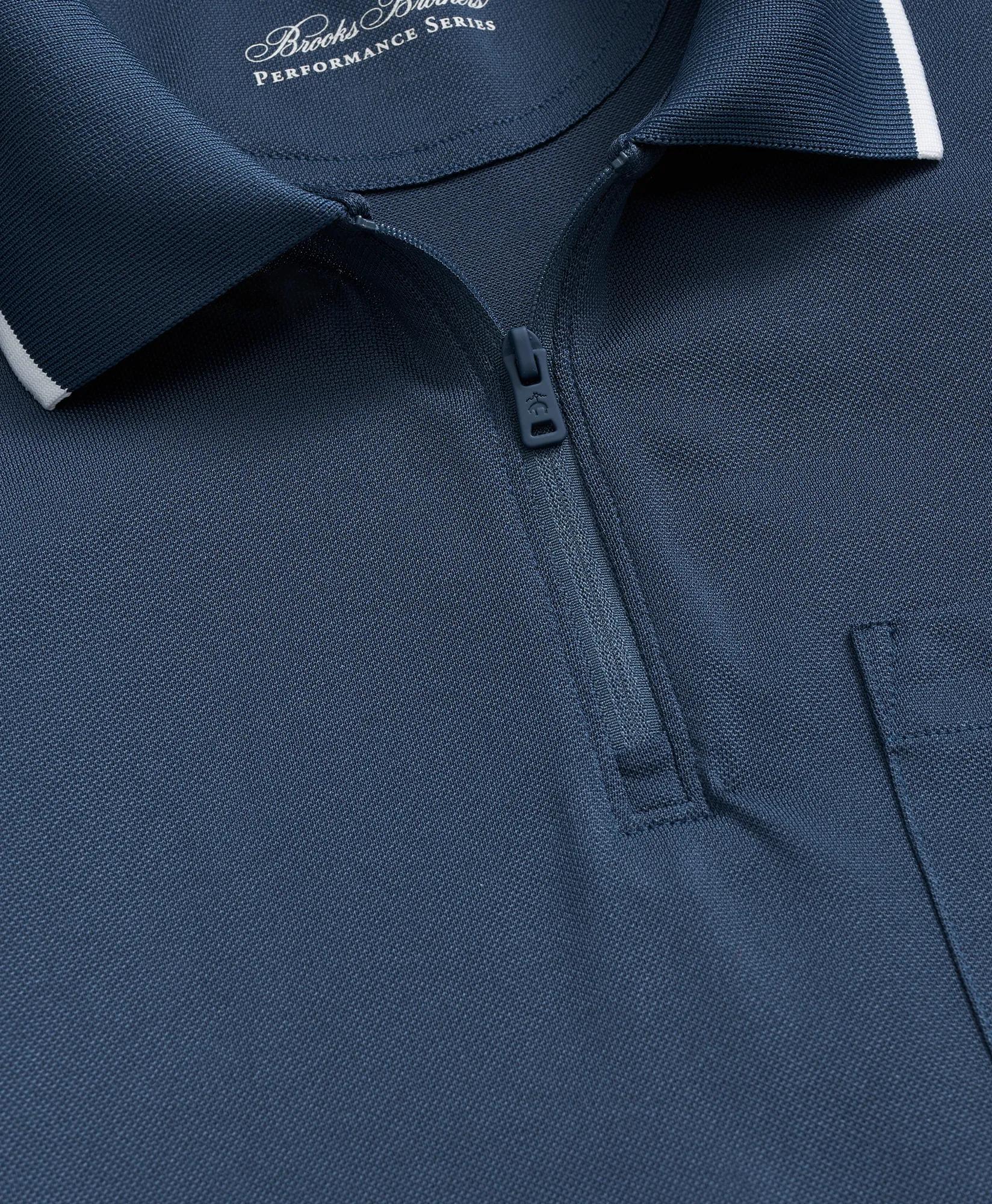 Performance Series Long-Sleeve Zip-Neck Polo Shirt, image 2