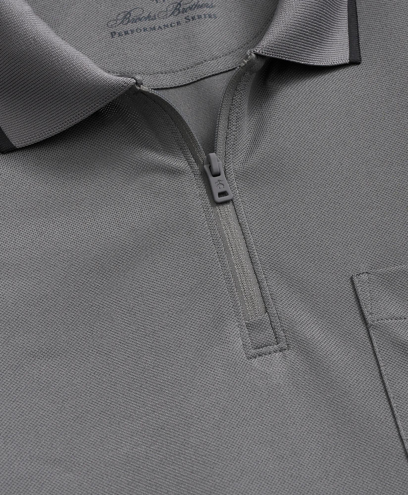 Performance Series Long-Sleeve Zip-Neck Polo Shirt, image 2