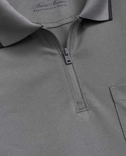 Performance Series Long-Sleeve Zip-Neck Polo Shirt, image 2