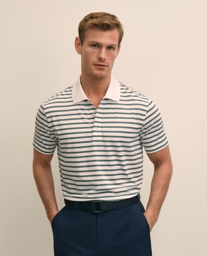 Performance Series Micro-Stripe Polo Shirt, image 1